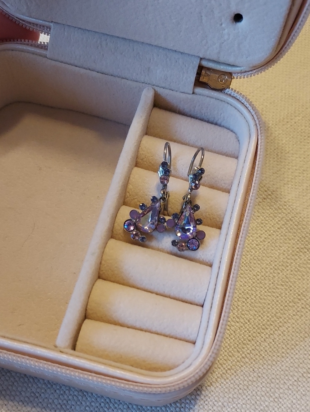 Sorrelli Lavender Crystal Teardrop Earrings